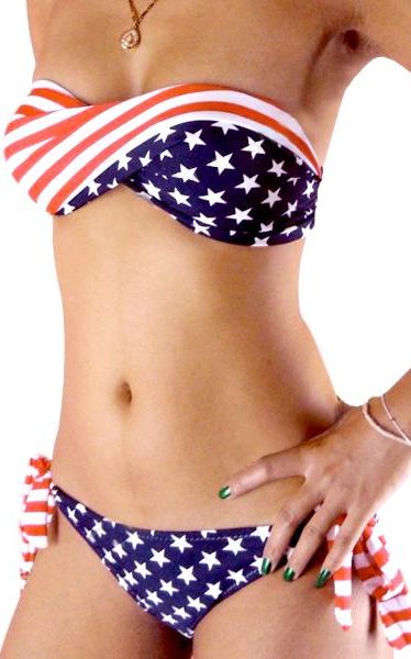 US Flag Twist Bikini Set